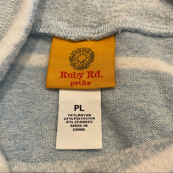 Ruby Rd. Petite Blue Cowl Neck Fleece. Size PL. - Picture 5 of 8